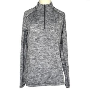 Paradox Womens Large Gray Base Layer 1/4 Zip Mock Neck Thumb Holes Pullover